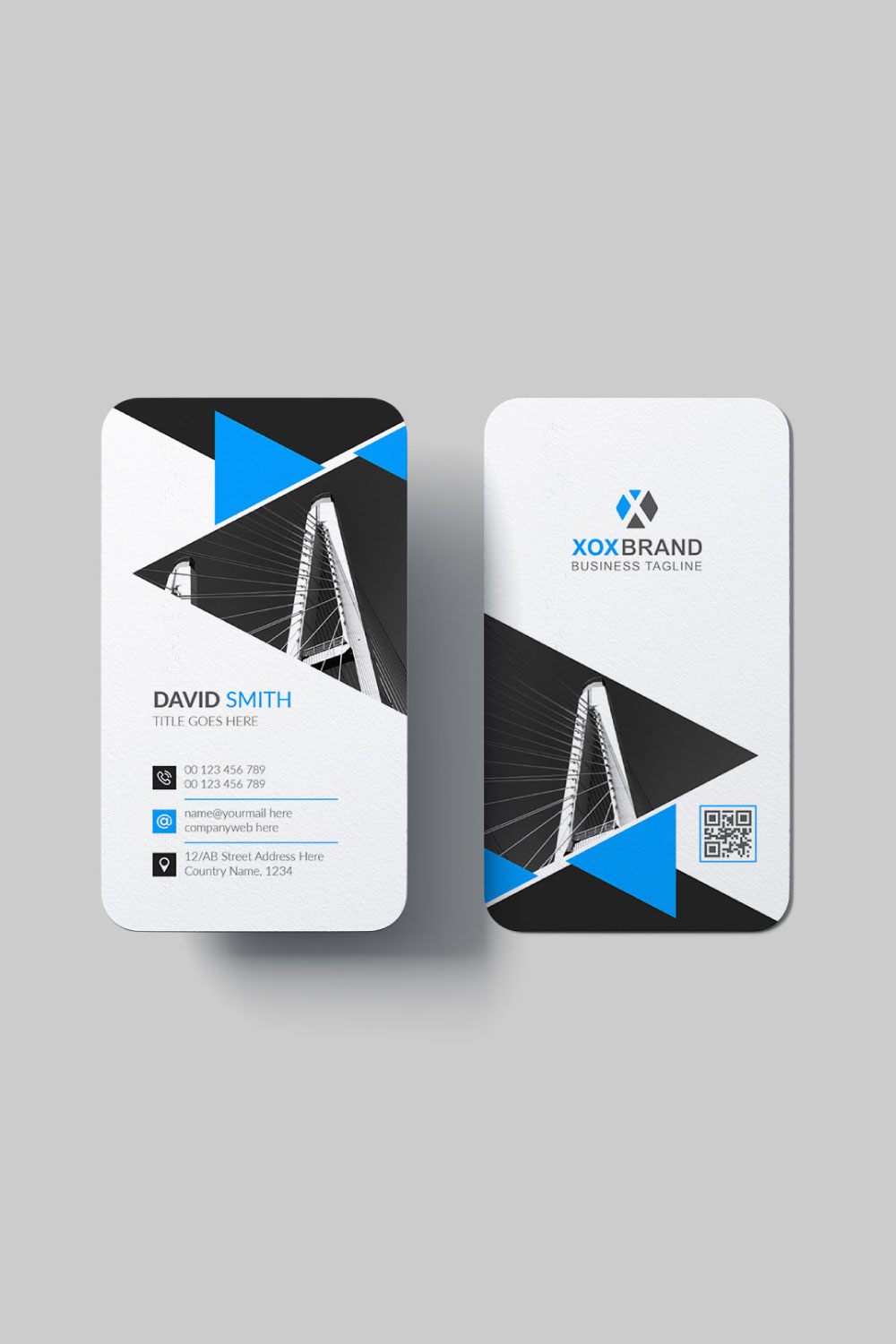 Vertical business card pinterest preview image.