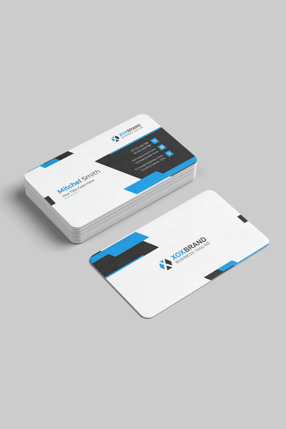 Modern business card design template pinterest preview image.