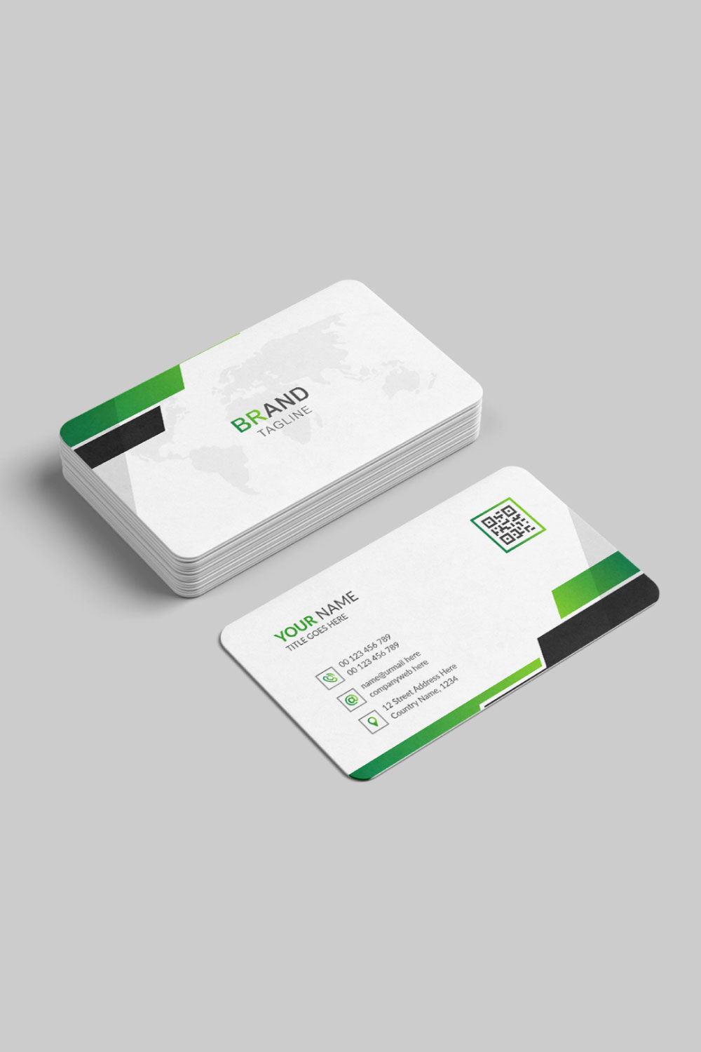 Modern and clean professional business card template pinterest preview image.