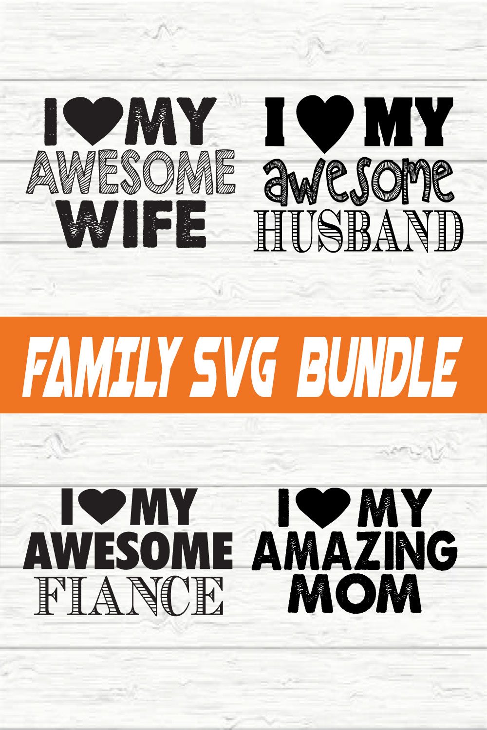 Family Typography Bundle vol 15 pinterest preview image.