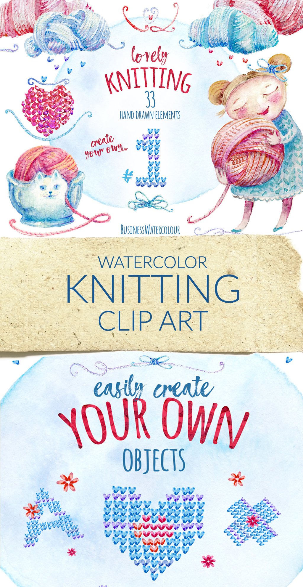 Lovely Knitting Clipart #1 cover image.