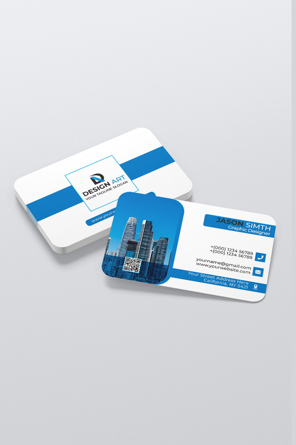 Minimalistic Business Card Design pinterest preview image.