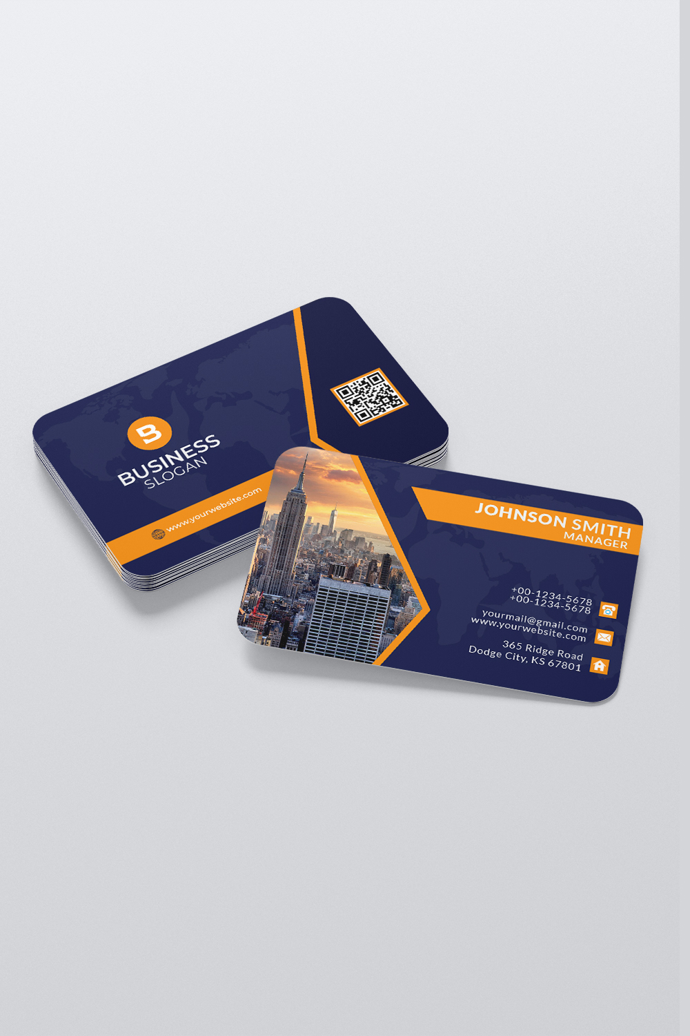 Creative & Modern Corporate Business Card Design pinterest preview image.