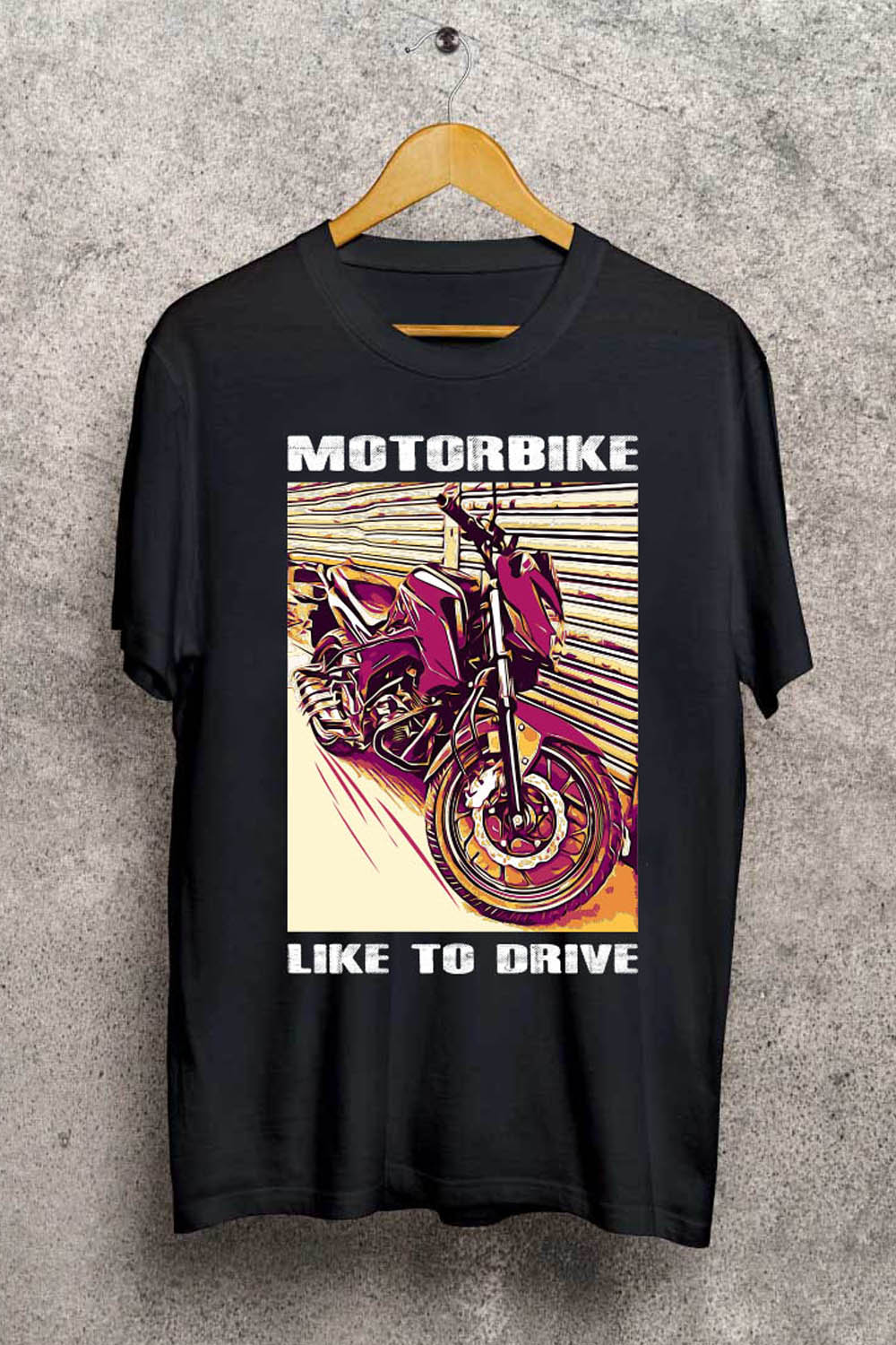 Motorbike / Motorcycle T-shirt Design pinterest preview image.