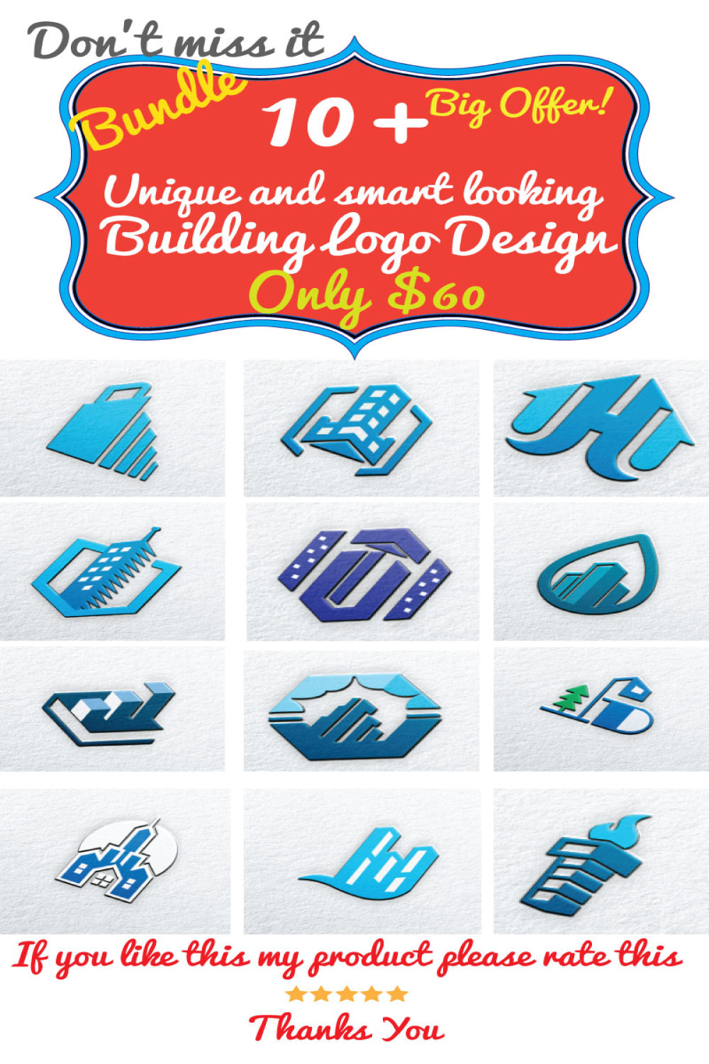10+ Building logo design Bundle pinterest preview image.