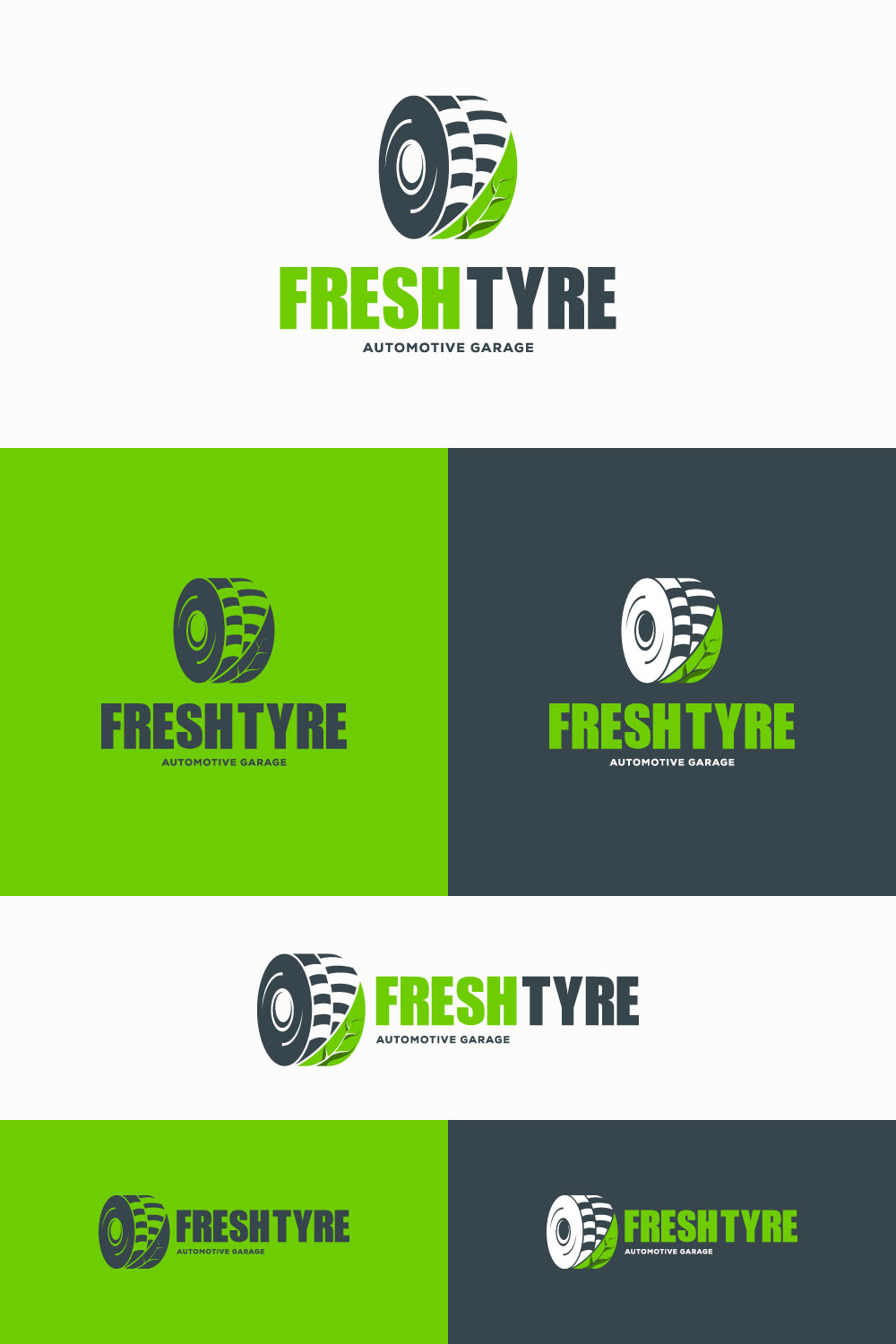 Vector Flat Design Tyre Company Logo Design Template pinterest preview image.