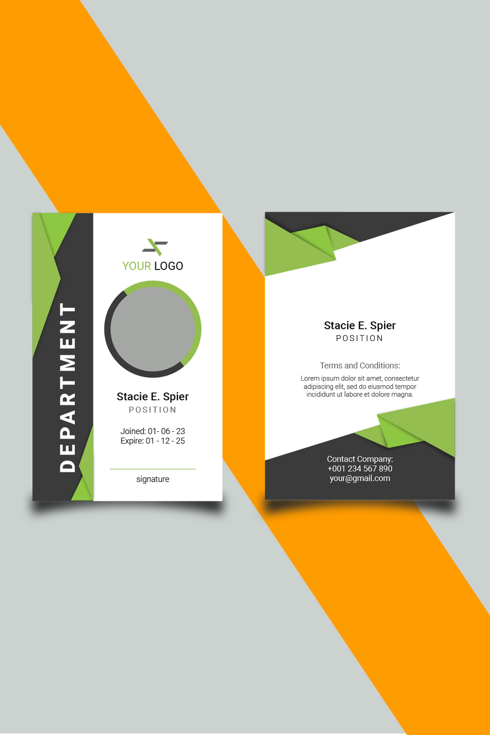 Corporate id Card Design Template pinterest preview image.