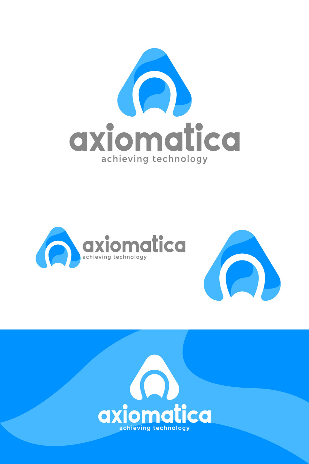 letter A abstract technology logo design template pinterest preview image.