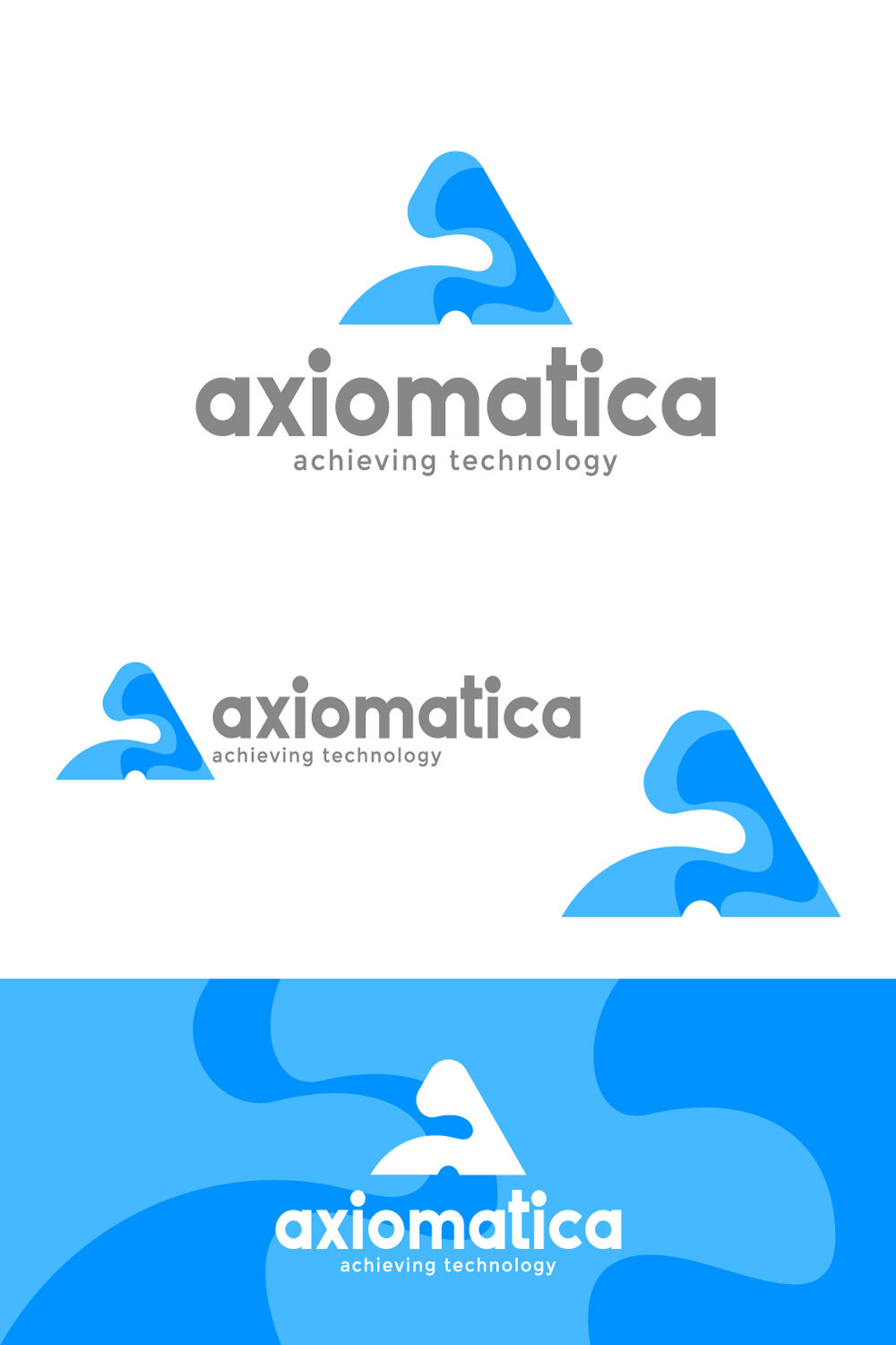 letter A with geometric shape abstract technology logo design template pinterest preview image.