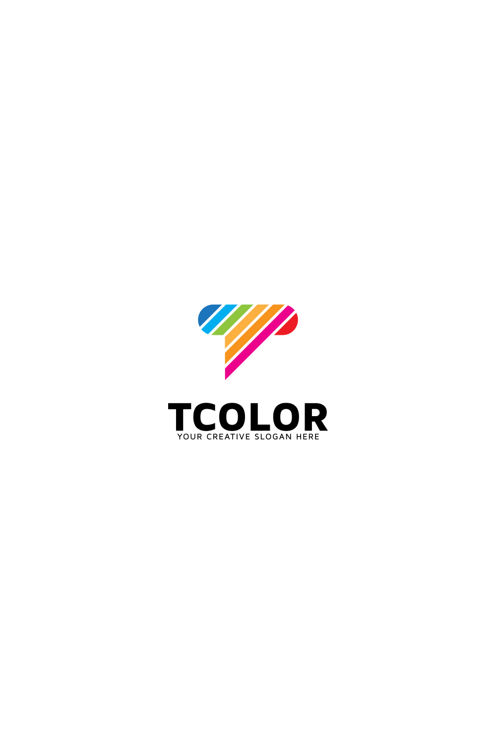 Colorful Vector T Letter Logo Design pinterest preview image.