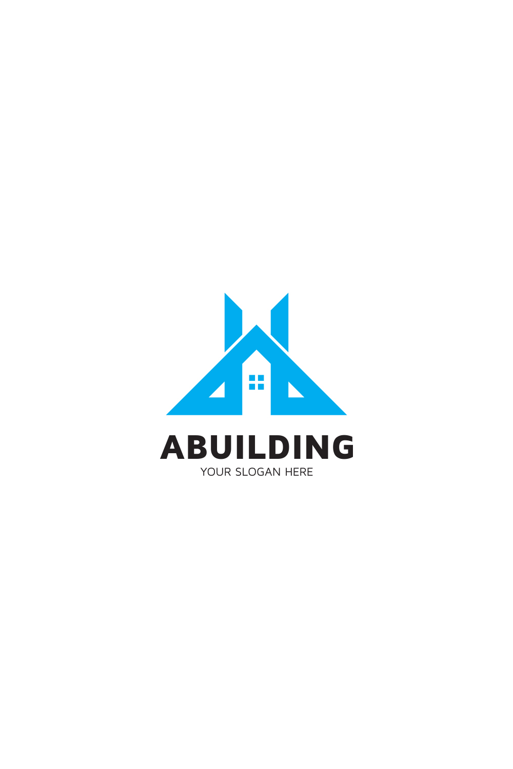 Real Estate Home Building Logo Design Template pinterest preview image.
