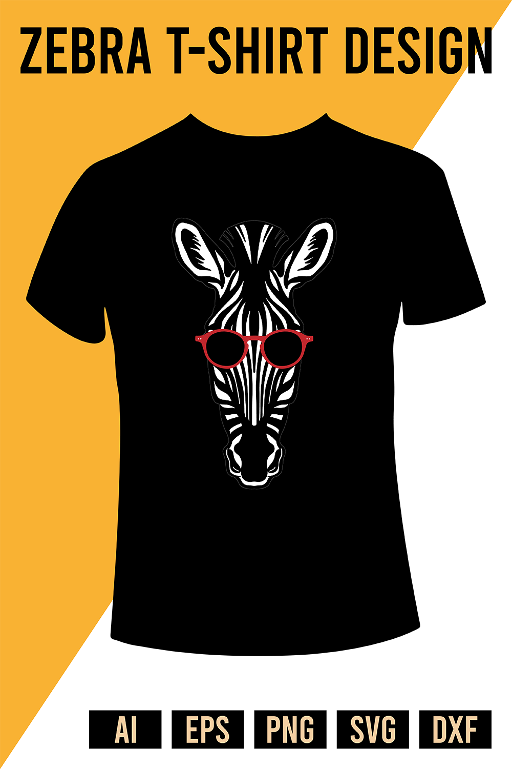 Zebra T-Shirt Design pinterest preview image.