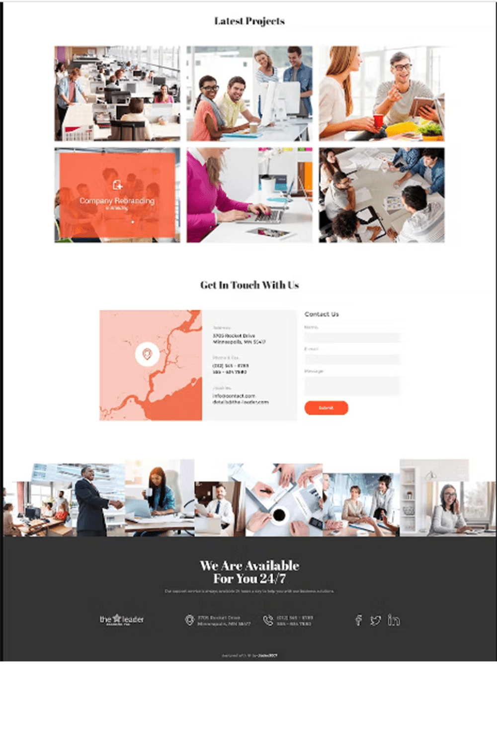 Free The Leader Creative Business HTML Template pinterest preview image.