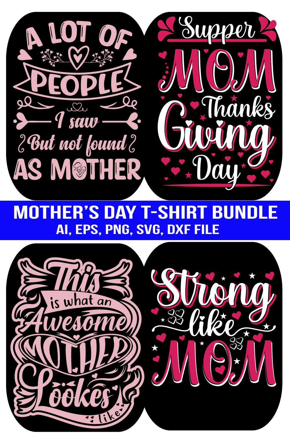 Best Mother's day quotes mother typography T-Shirt Design pinterest preview image.