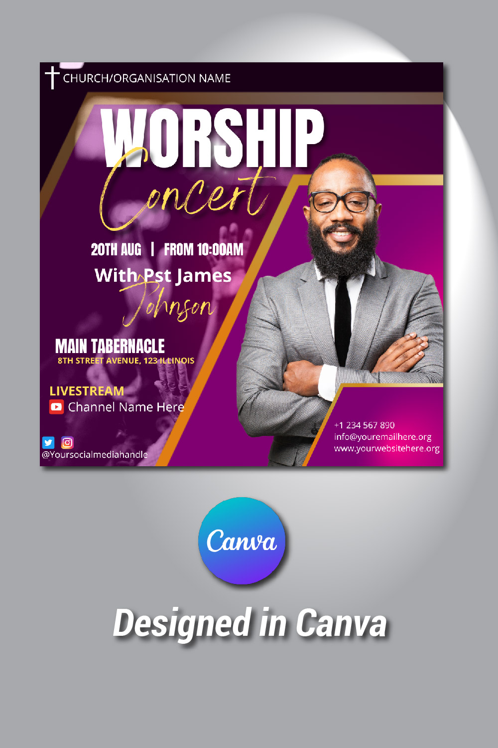 CHURCH FLYER TEMPLATE pinterest preview image.