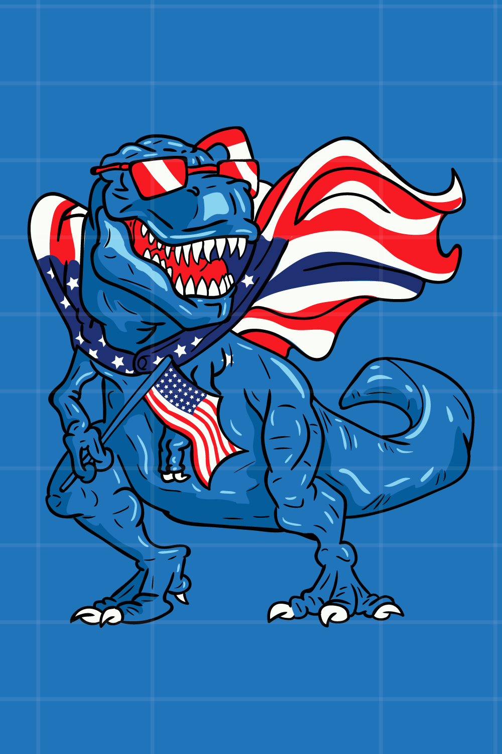 Amerisaurus Rex Independence Day American Flag 4th of July pinterest preview image.