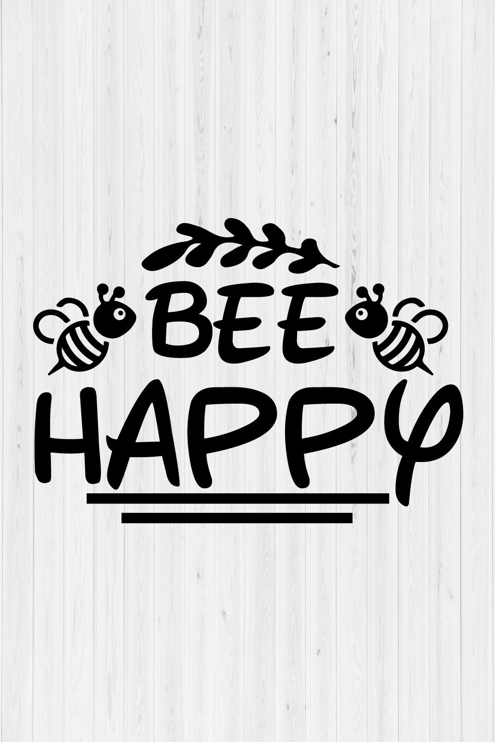 Bee Happy SVG Design pinterest preview image.