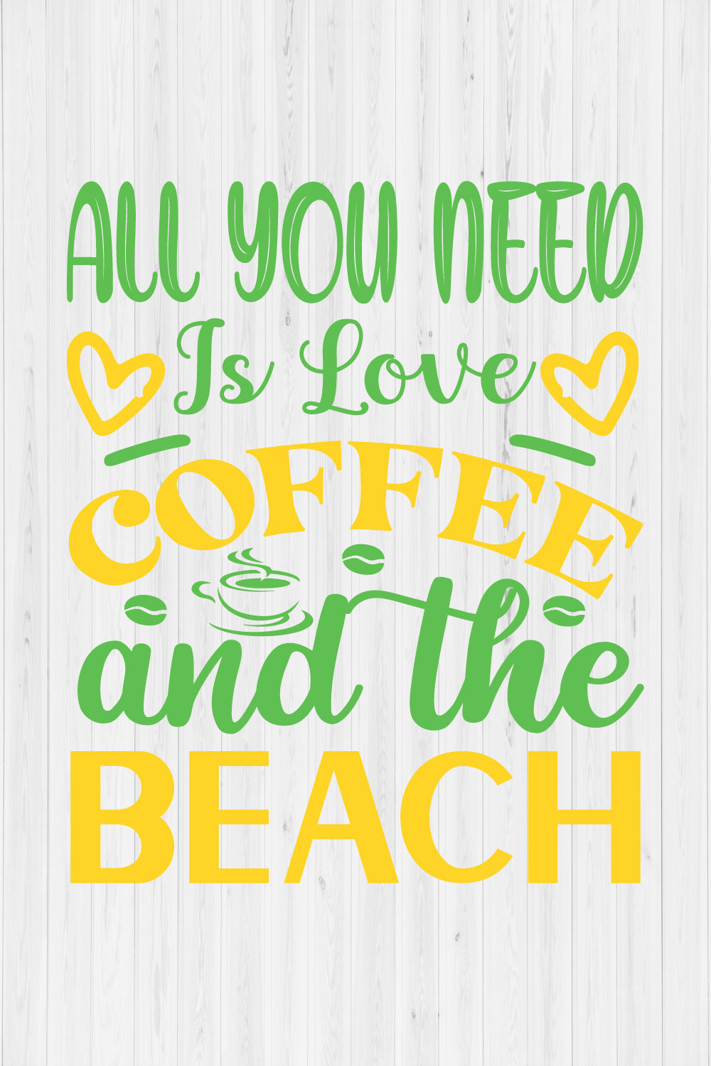 All you need is Love Coffee and the Beach pinterest preview image.