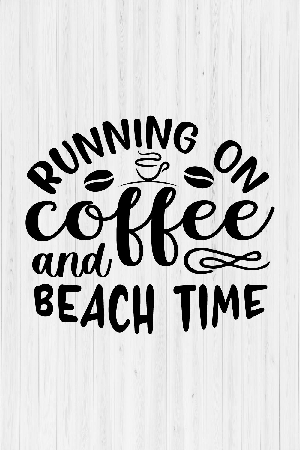 Running on Coffee and Beach Time pinterest preview image.