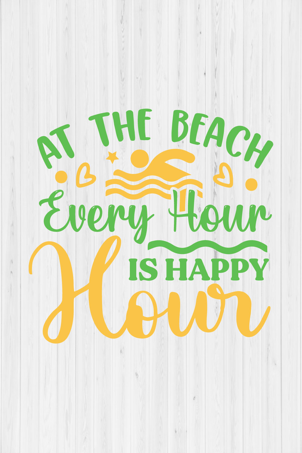 At the Beach every hour is Happy Hour pinterest preview image.