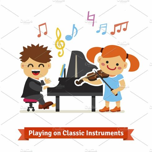 Kids playing classical music cover image.