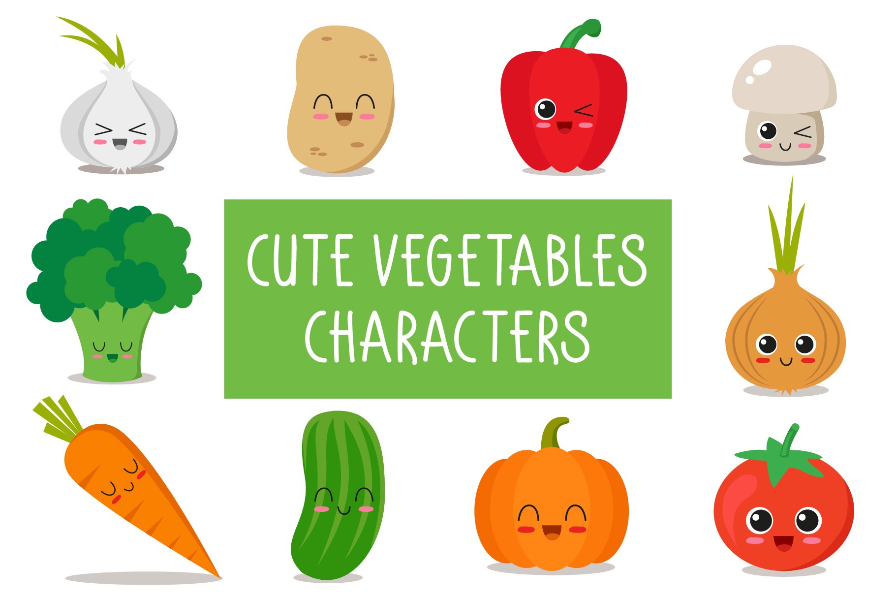 90x cute vegetable characters cover image.