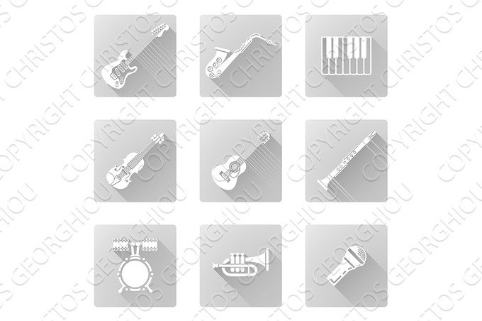 Musical instrument icons cover image.