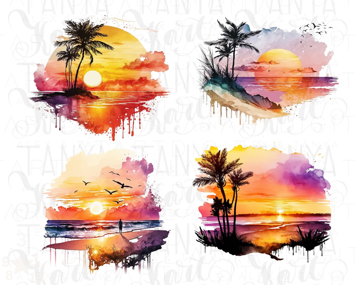 Colorful Sunsets Png Clipart preview image.