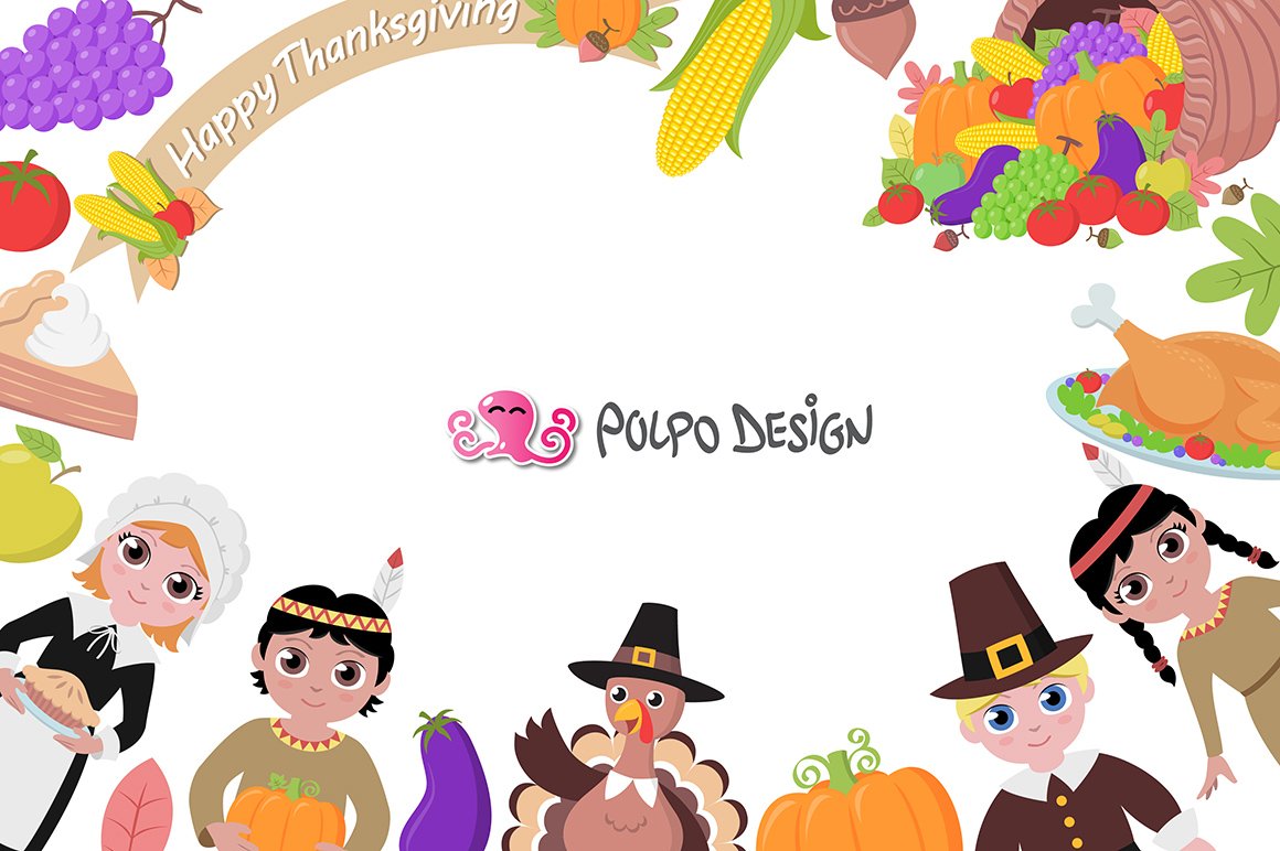 Thanksgiving clip art preview image.