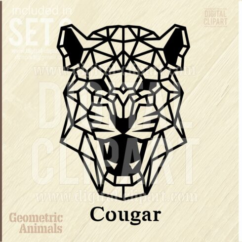 Cougar - Geometric Animals SVG File cover image.
