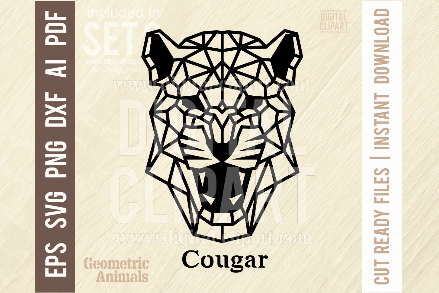 Cougar Animal Diamond Painting Cute Design Embroidery Portrait House  Decorations