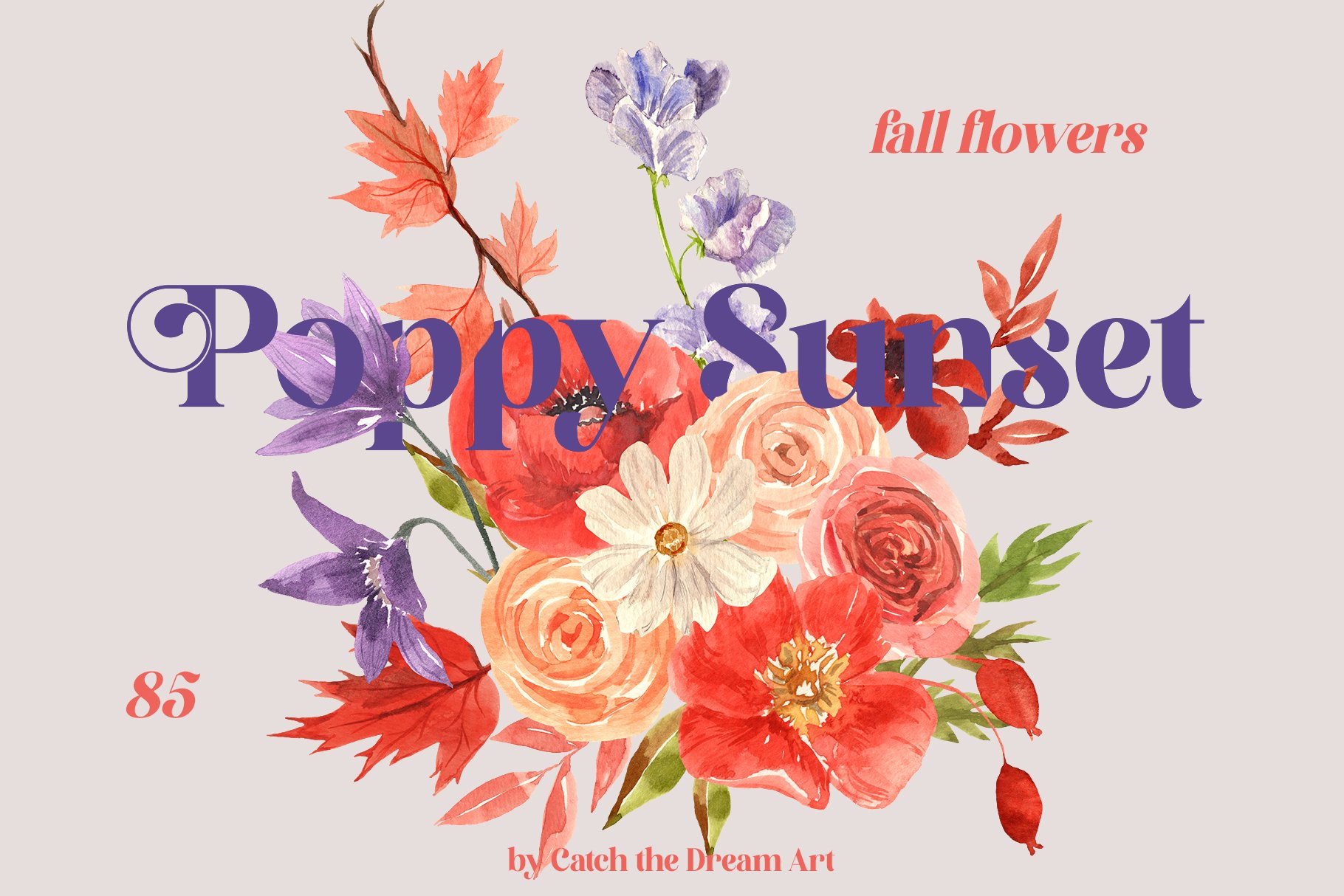 Poppy Sunset Wildflowers Watercolor cover image.