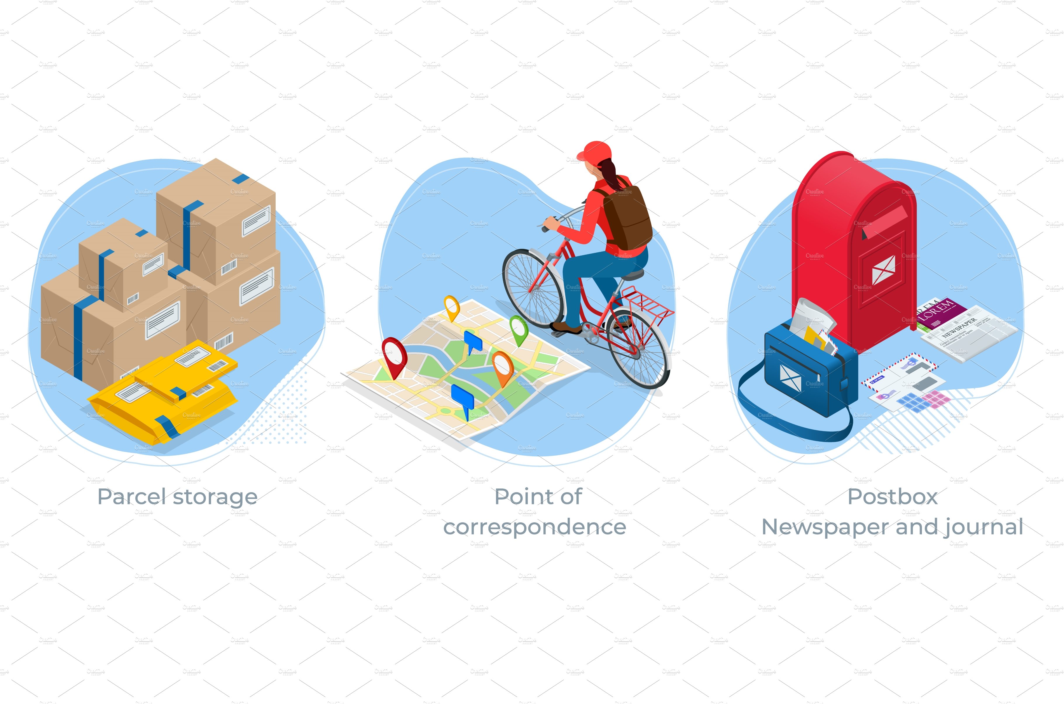 Isometric concept of Parcel storage cover image.