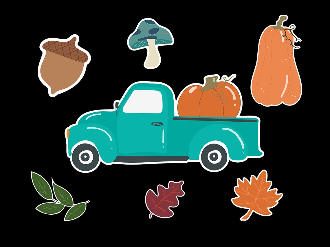 Autumn Stickers SVG preview image.