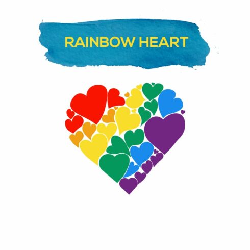 Hearts Rainbow SVG cover image.