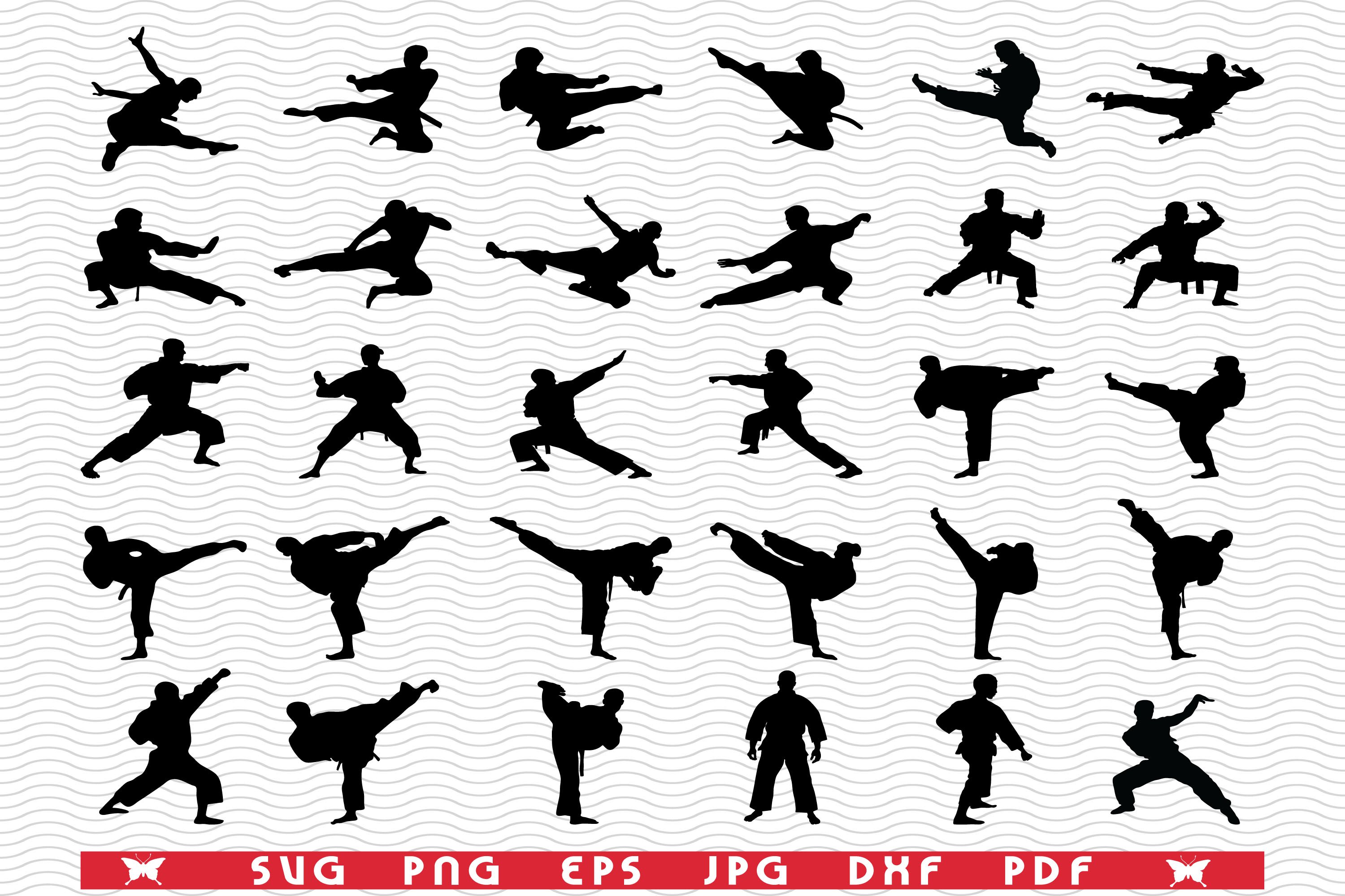 SVG Karate Fighters, Silhouettes cover image.