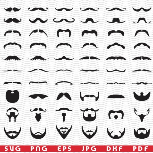 SVG Beard,Moustache,Black Silhouette cover image.