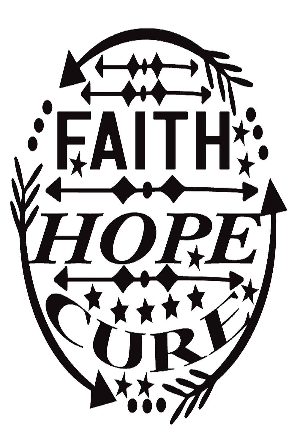 Faith Hope Cure pinterest preview image.