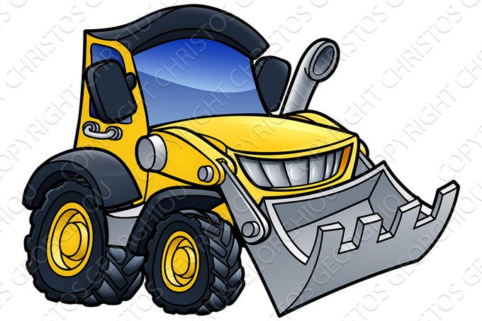 Digger Bulldozer Cartoon cover image.