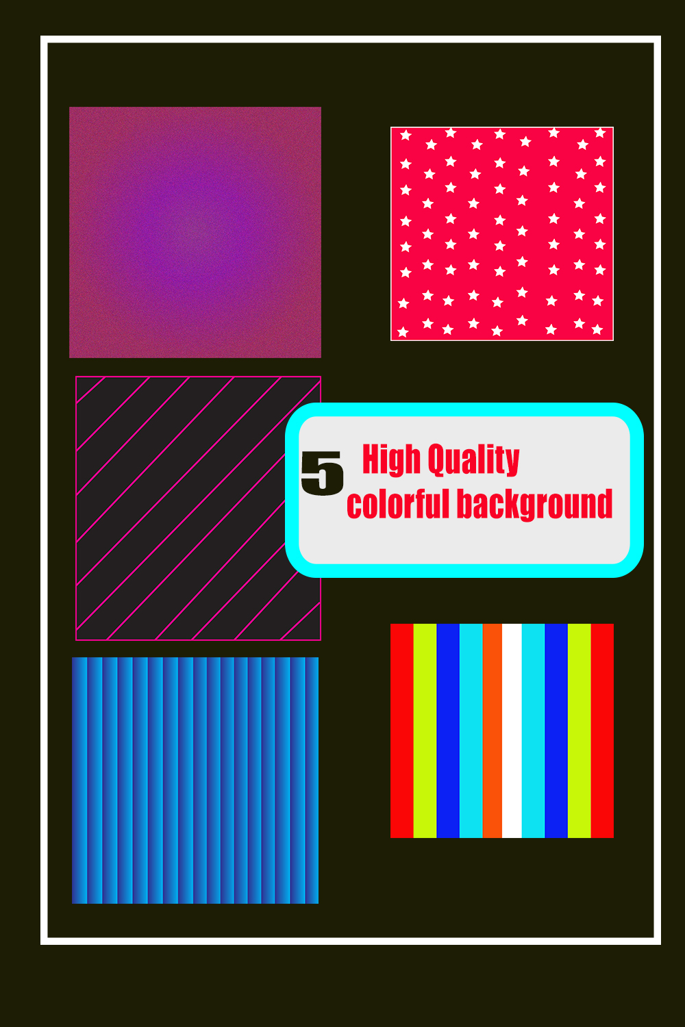5 High Quality colorful backgrounds only for $10 pinterest preview image.