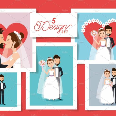 five designs of couples married cover image.