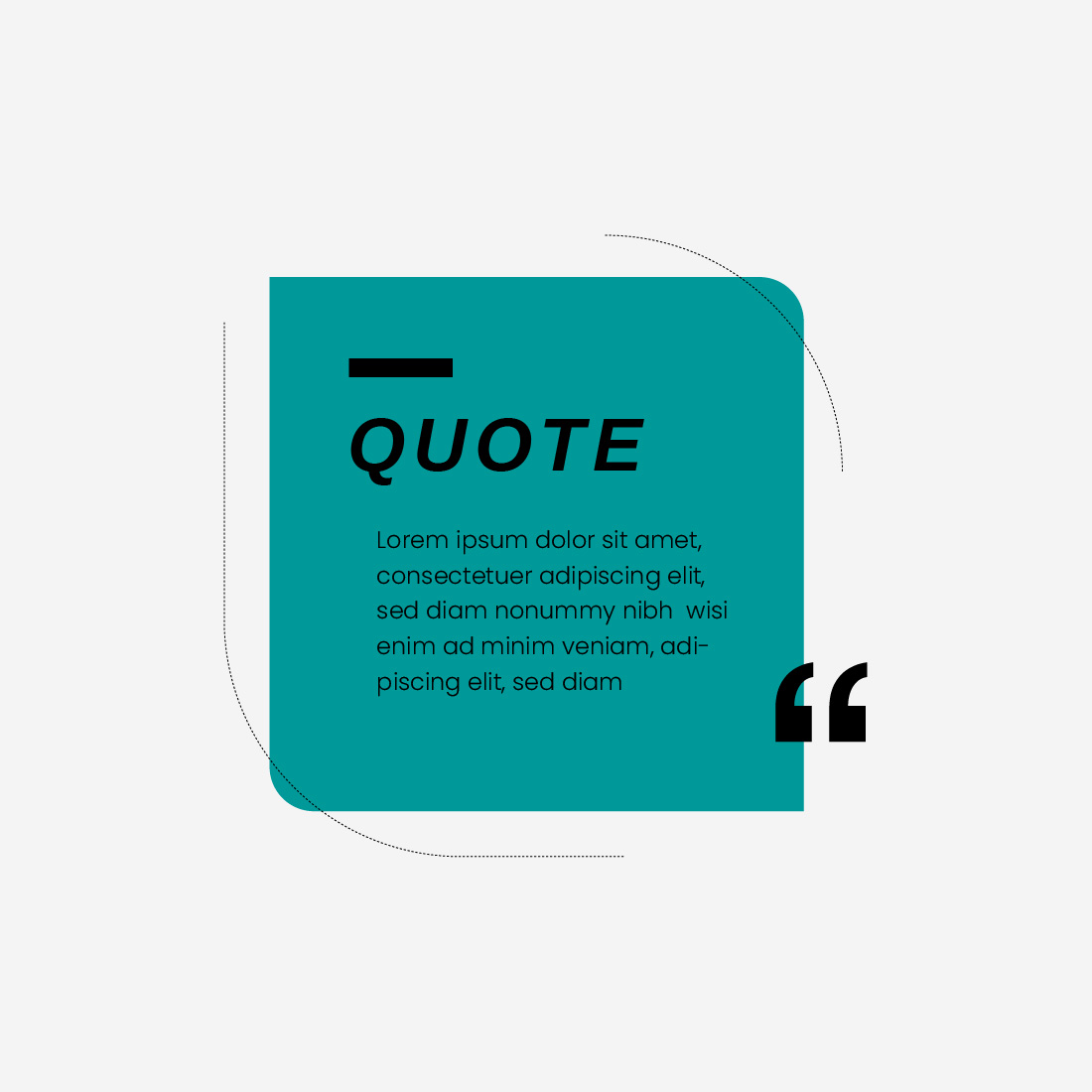 Flat quote box frame preview image.