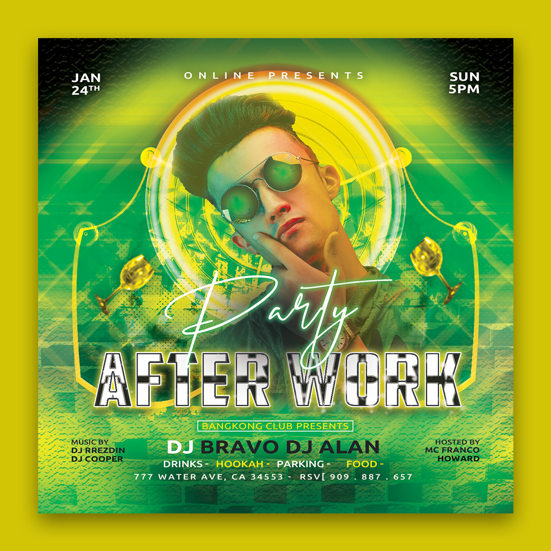 Dj night Party Flyer Template Psd cover image.