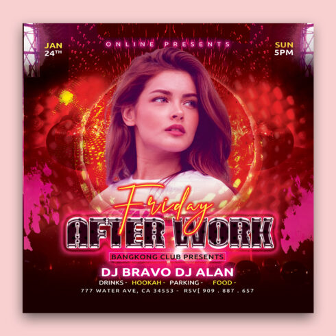 After work night Party Flyer Template Psd cover image.