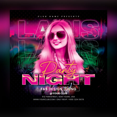 DJ Party Flyer Template / Instagram Banner cover image.