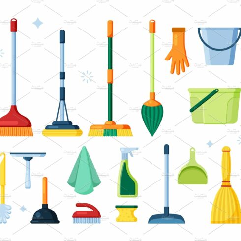broom pictures. hygiene cleaning cover image.