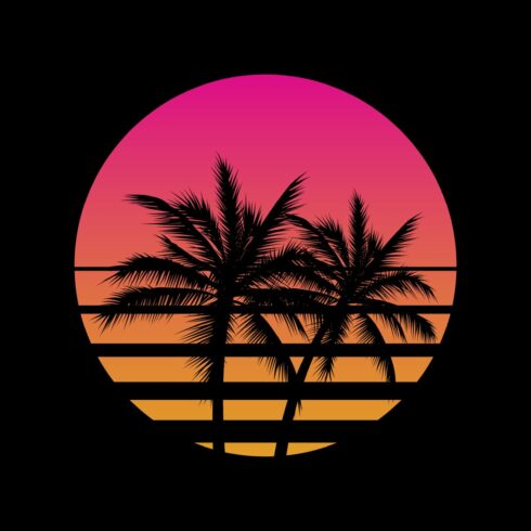 Vaporwave Palms Sunset cover image.