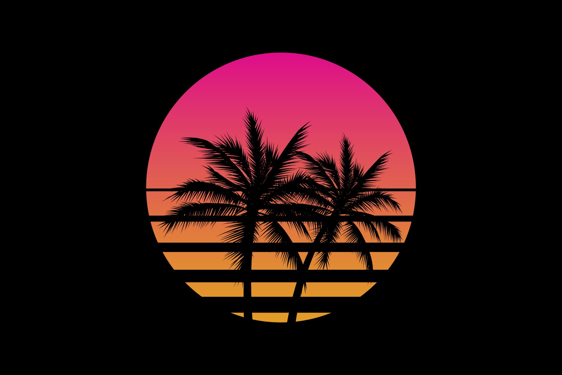 Vaporwave Palms Sunset cover image.