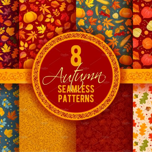 Autumn Seamless Patterns Set cover image.