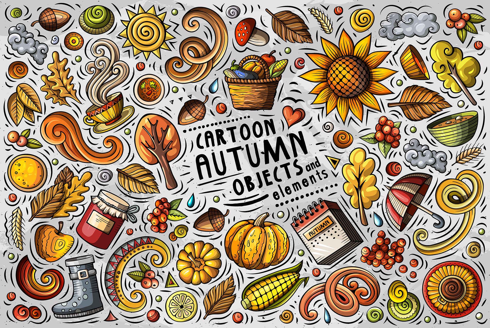Autumn Cartoon Objects Set cover image.